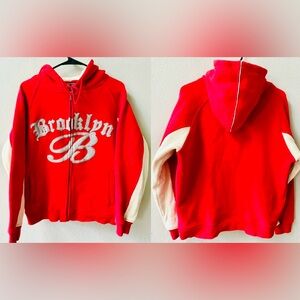 VTG. 90’s BROOKLYN XPRESS FULL ZIP FULL HEAVY WEIGHT VARSITY JACKET BOYS XL (18)